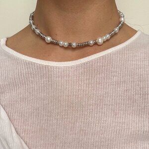 Handmade Pearl Bead Choker Necklace | Pearl Beaded Choker Necklace